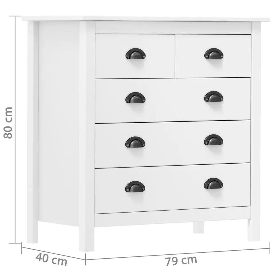 vidaXL - Dresoir - Wit - Grenenhout - 79 x 40 x 80 cm