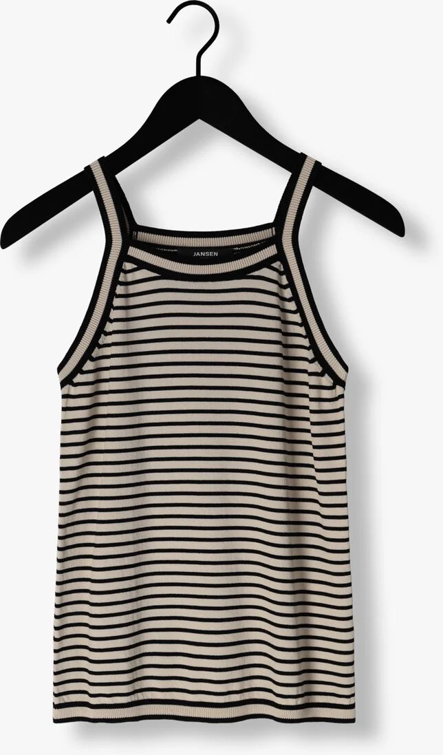 JANSEN AMSTERDAM zwarte jansen amsterdam top k347 singlet with stripes