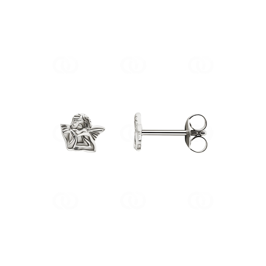 Ohrstecker 750/18 K Weissgold Schutzengel