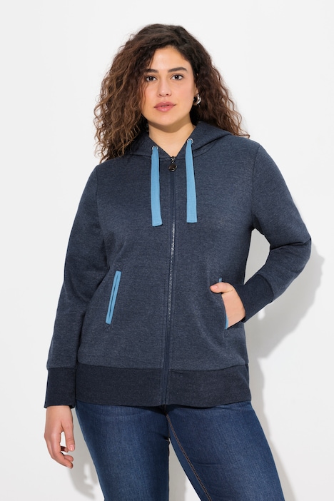 Hoodiejacke, Waffelpikee, Kapuze, Langarm