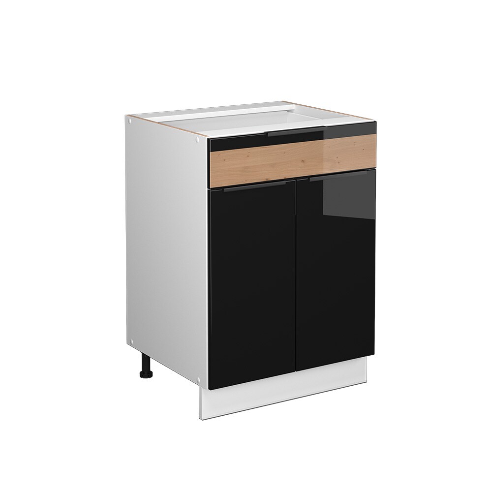 Vicco Schubunterschrank Küchenschrank Küchenmöbel Fame-Line Weiß Schwarz Eiche 60 cm modern Hochglanz