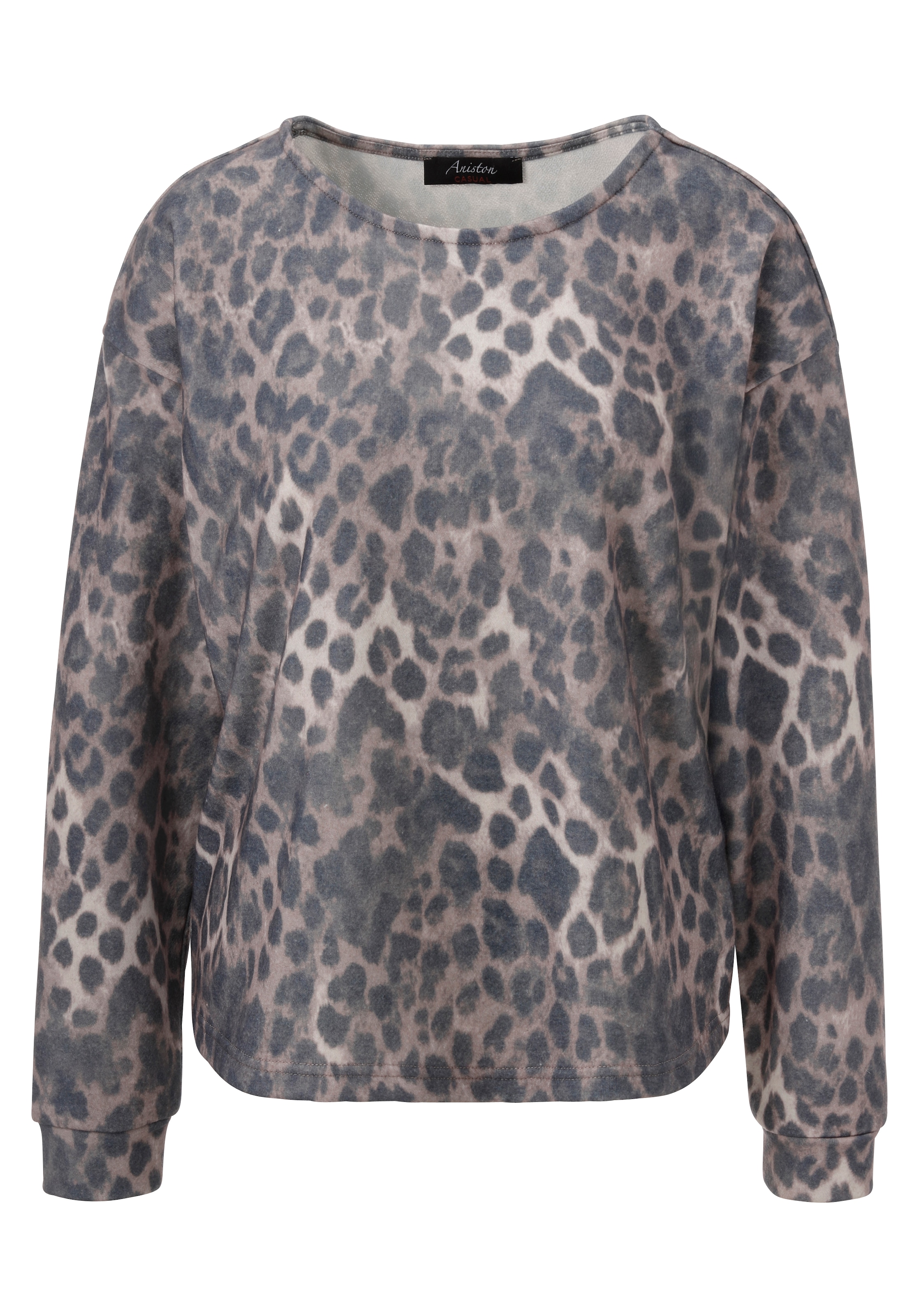 Aniston CASUAL Sweatshirt , mit trendigem Leo-Druck - jedes Teil ein Unikat - NEUE KOLLEKTION