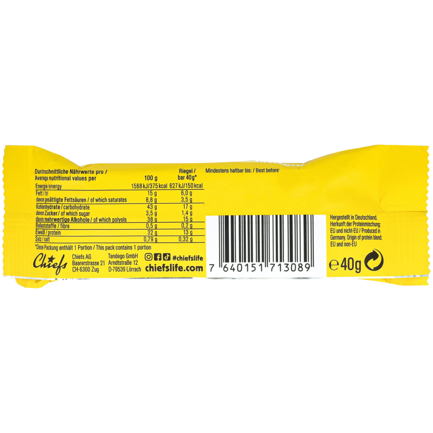 Chiefs Protein Core Bar Vanilla Cheesecake