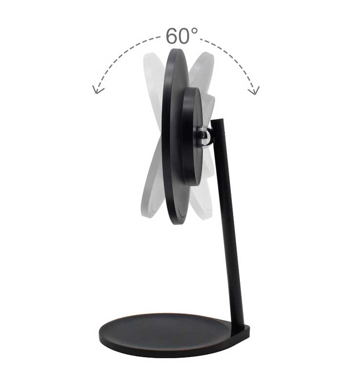 MQBeauty - Espelho de toucador preto recarregável com iluminação LED regulável