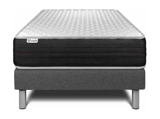 Ensemble VITALMEMO ONE 90 x 200 cm sommier Kit gris