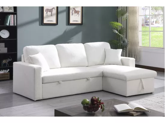 Canapé d'angle convertible/reversible avec coffre 
