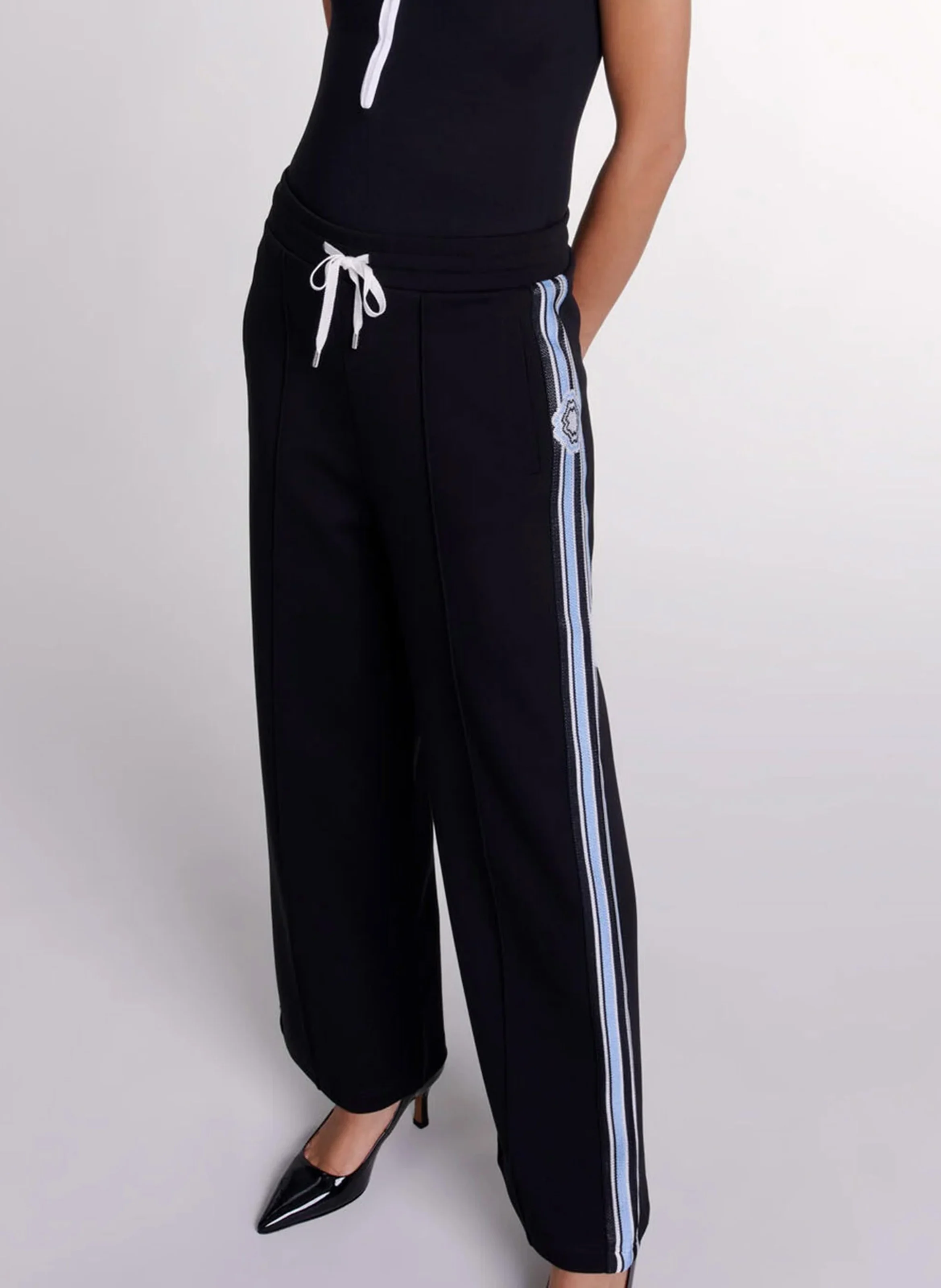 Pantalon jogging droit | Noir