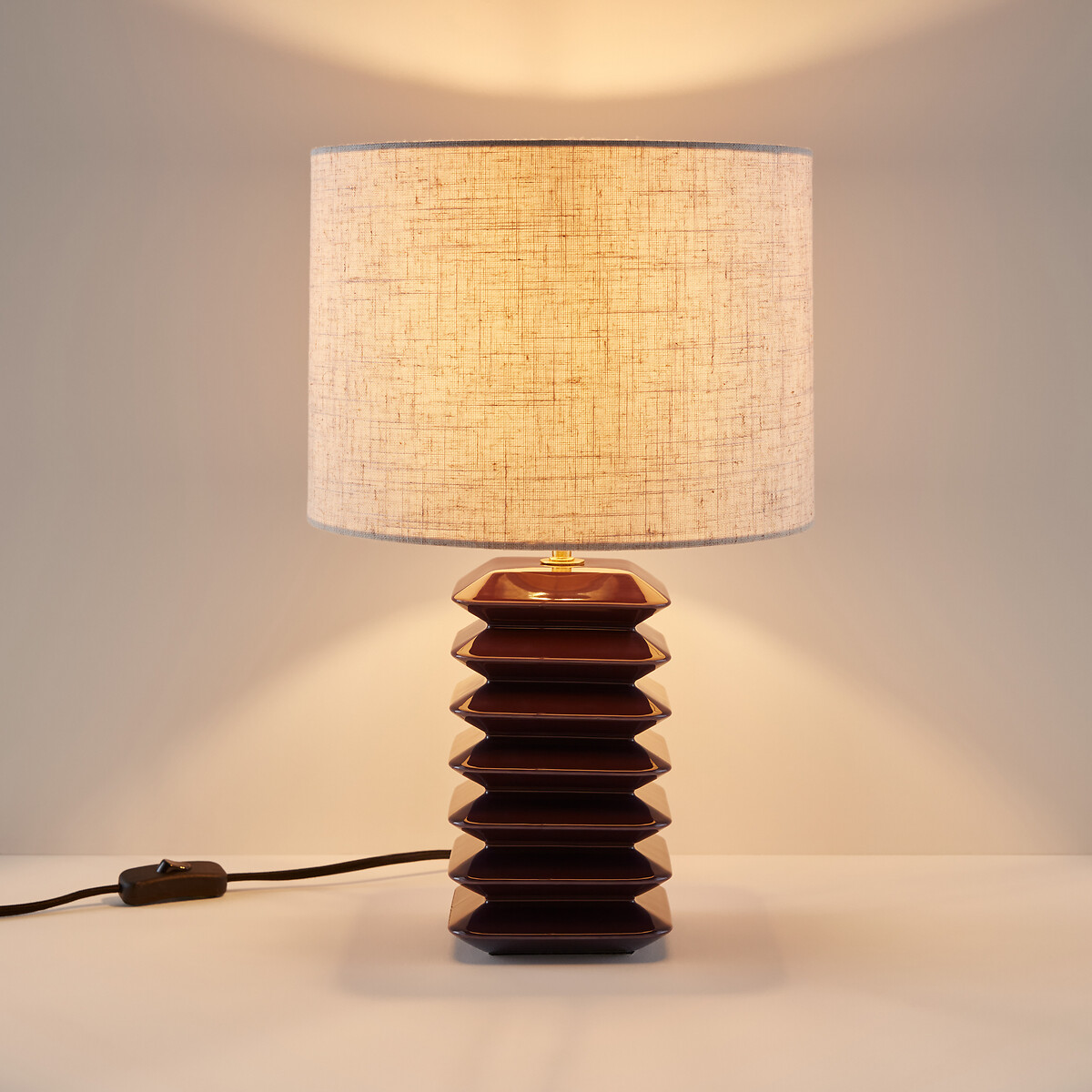 LA REDOUTE INTERIEURS<br>Candeeiro de mesa em cerâmica e linho, Remilo