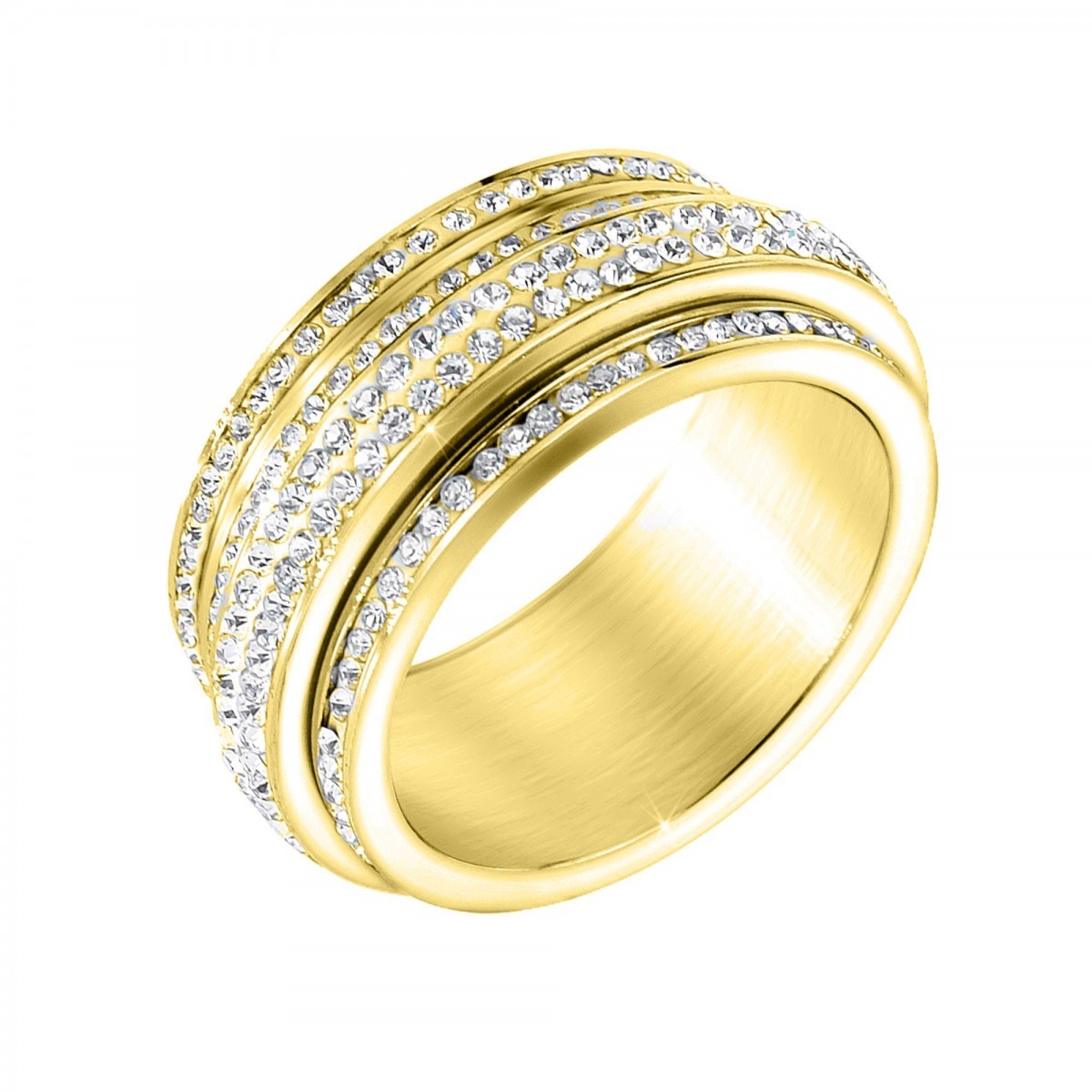 Bague SC Bohème en acier ornée de cristaux scintillants