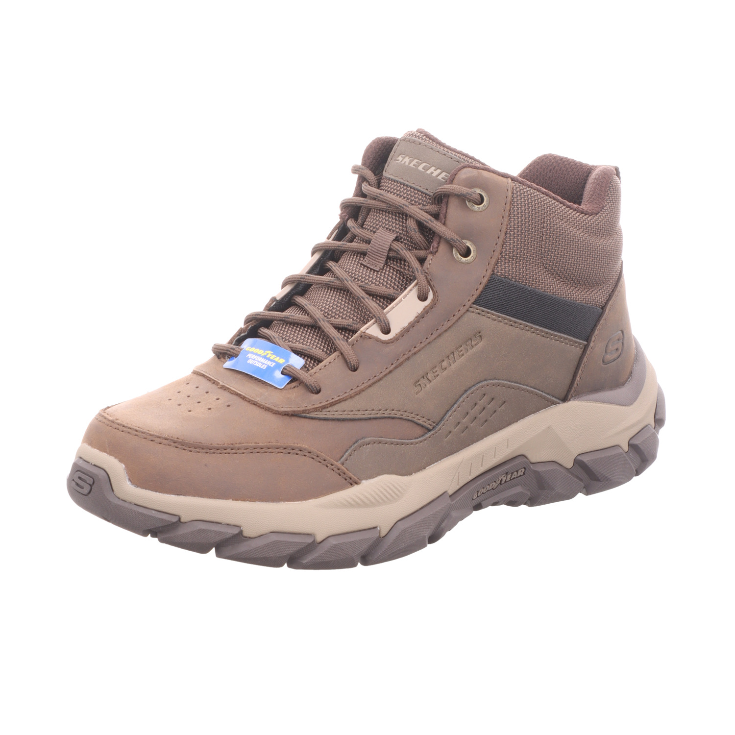 Skechers Herren-Schnürstiefel gefüttert Braun-Schwarz