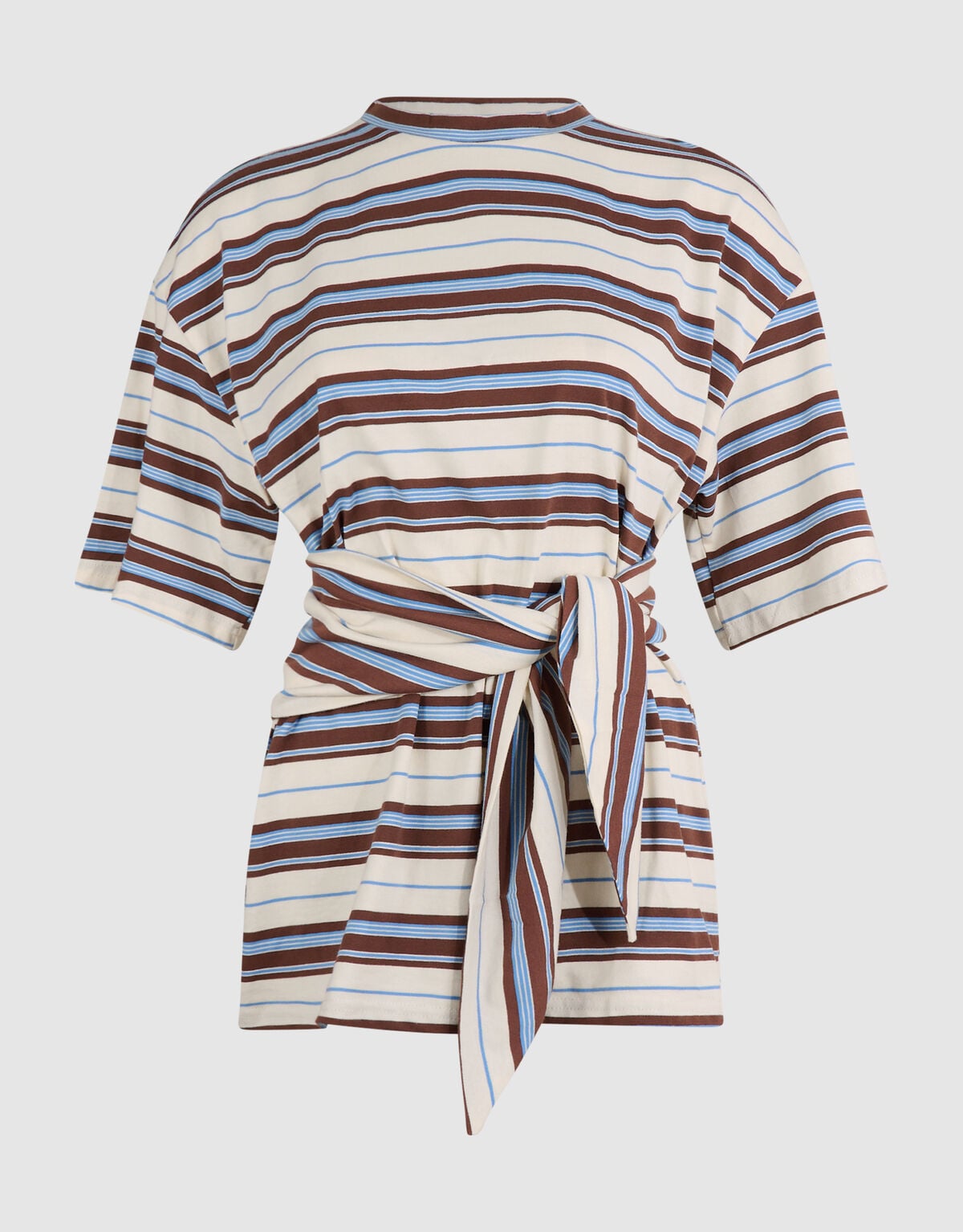 Scarf Striped T-shirt Gebroken Wit