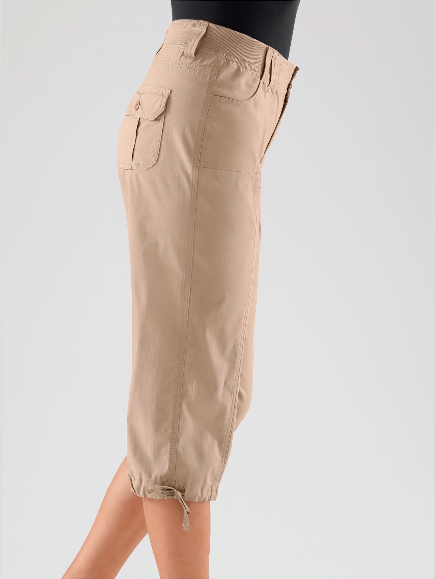Corsaire sportif ceinture élastique cotelée