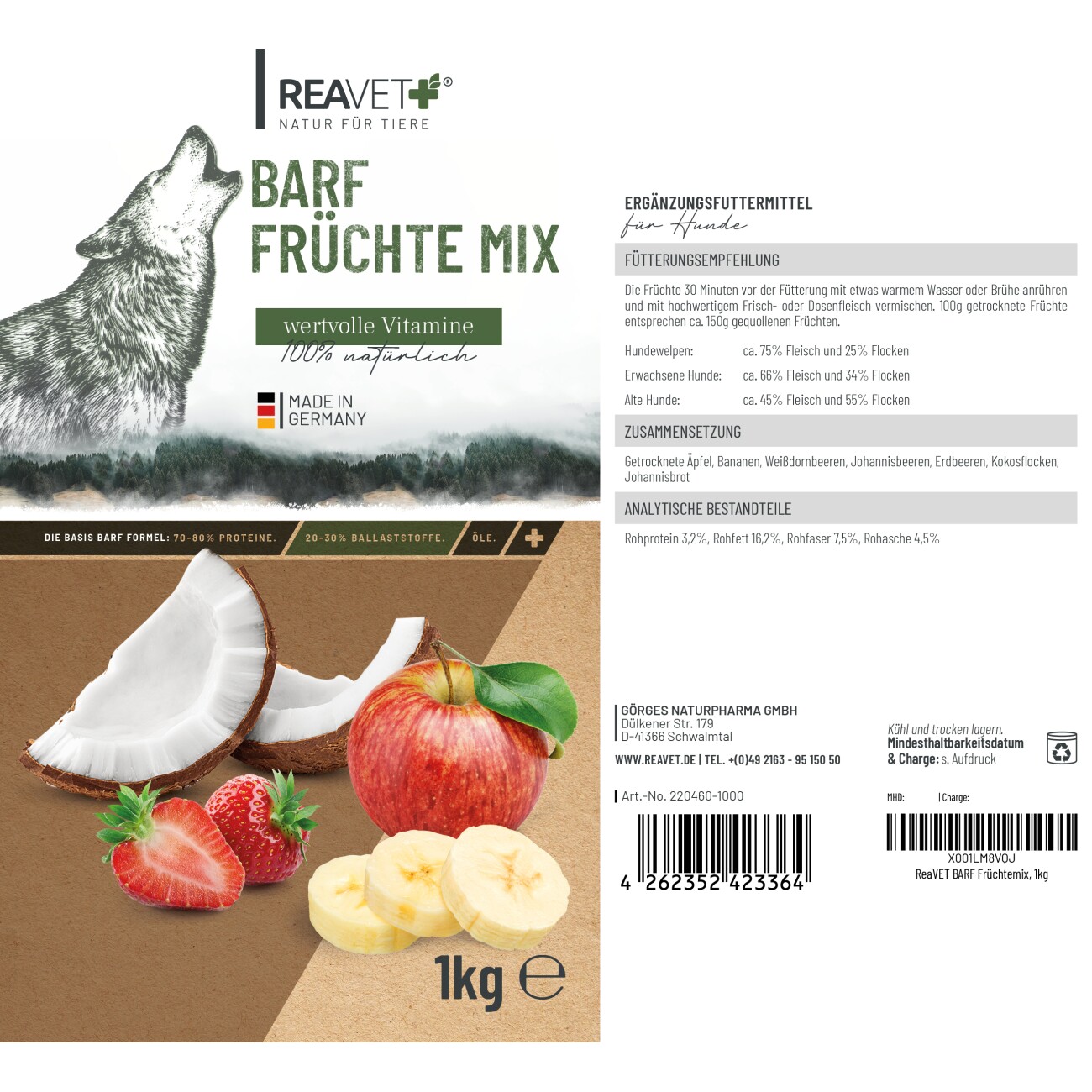 REAVET Barf Früchtemix 1kg