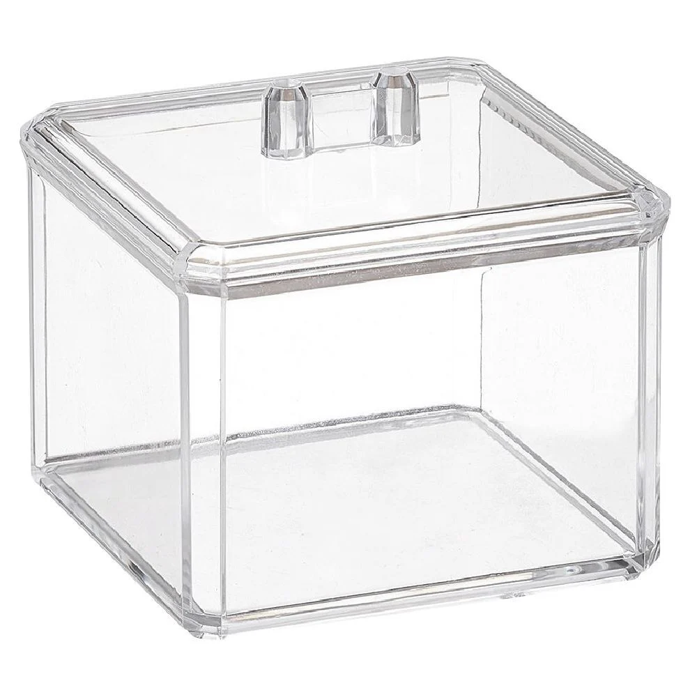 Boîte à coton plastique transparent