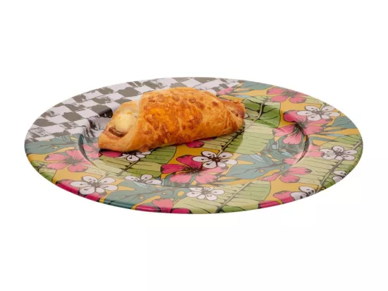 Assiette en métal multicolore d33x1,5h
