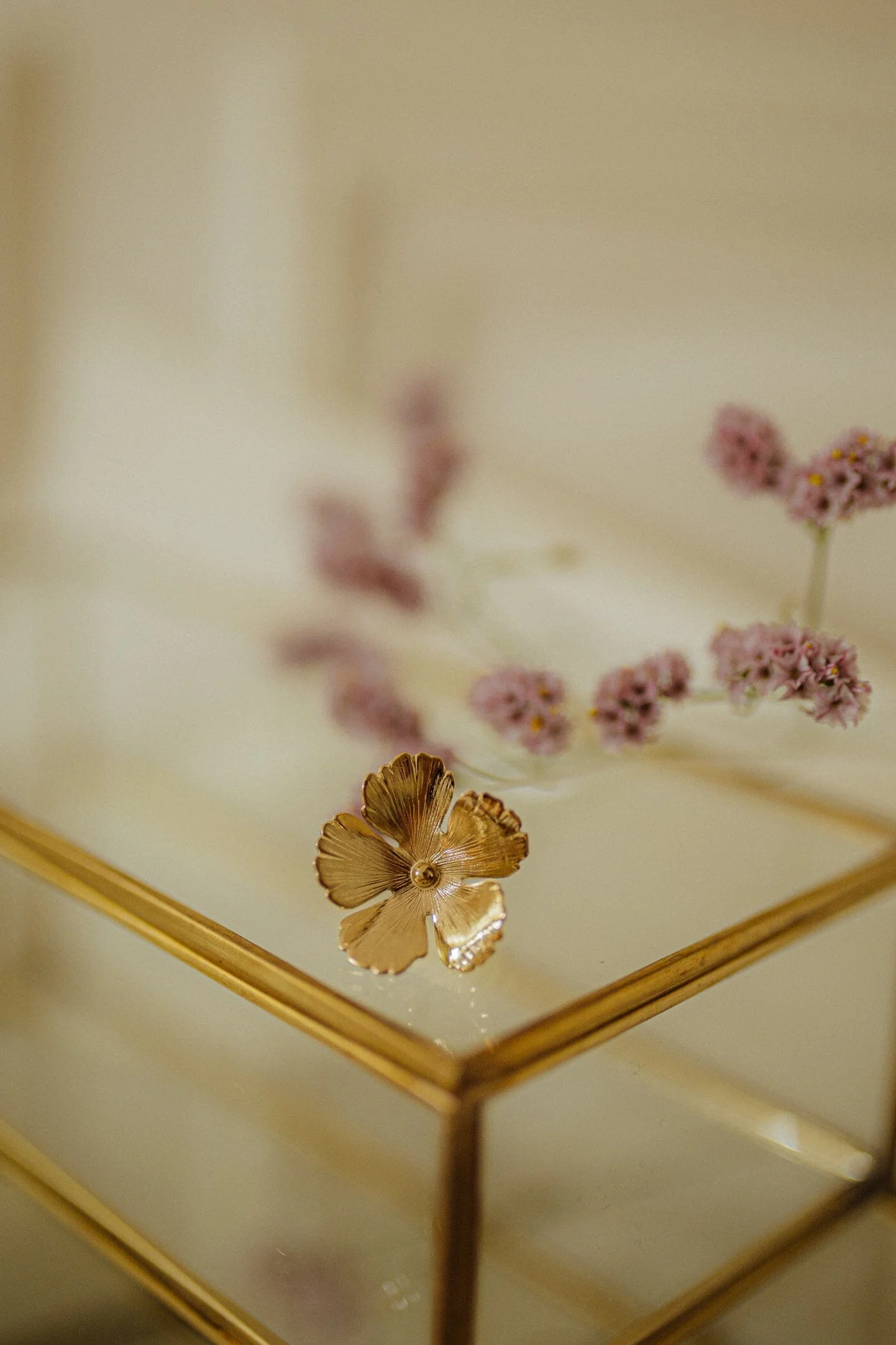 ORPHÉE - Maxi bague fleur plaqué argent | Doré