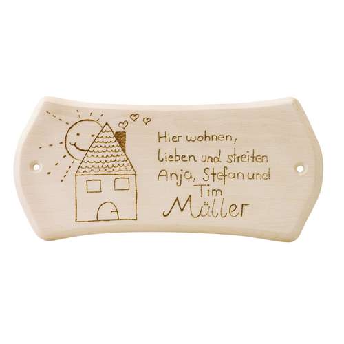 Pebaro Türschild aus Buchenholz, blanco