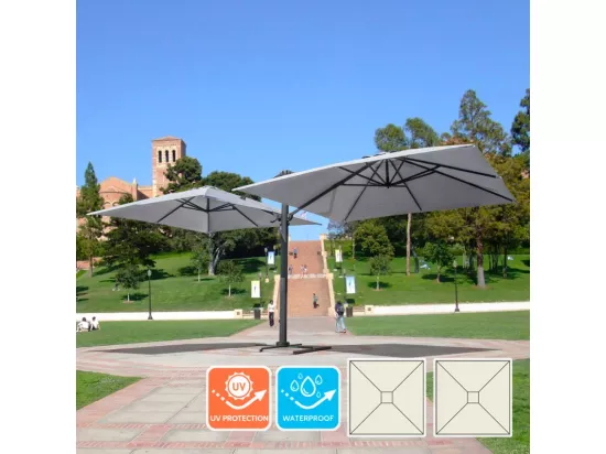 Parasol de jardin à double bras 3x3 en aluminium Blué