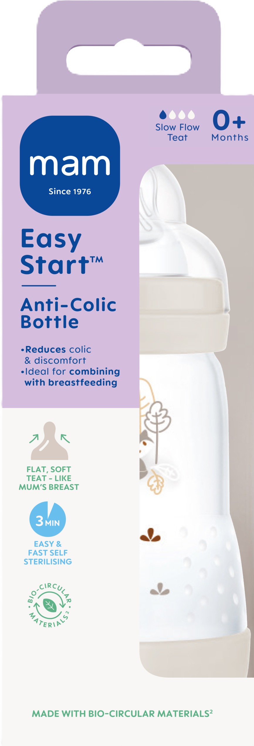 Mam tåteflaske anti-kolikk 0  260 ml  1 stk