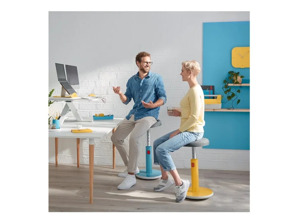 Leitz Ergo Cosy Active Sidde-stå balancestol 2-i-1 varm gul - højdejustering 46-79 cm