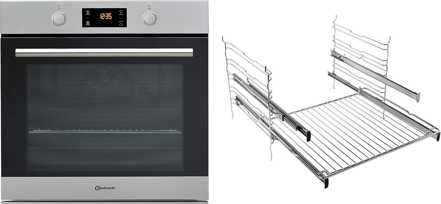 Bauknecht BAR2 KP8V2 IN Einbau-Backofen mit Pyrolyse-Reinigungssystem/Energieeffizenzklasse A/ 71 L Maxi-Garraum/ 2-fach Backauszug/ PowerHeißluft/ SmartClean