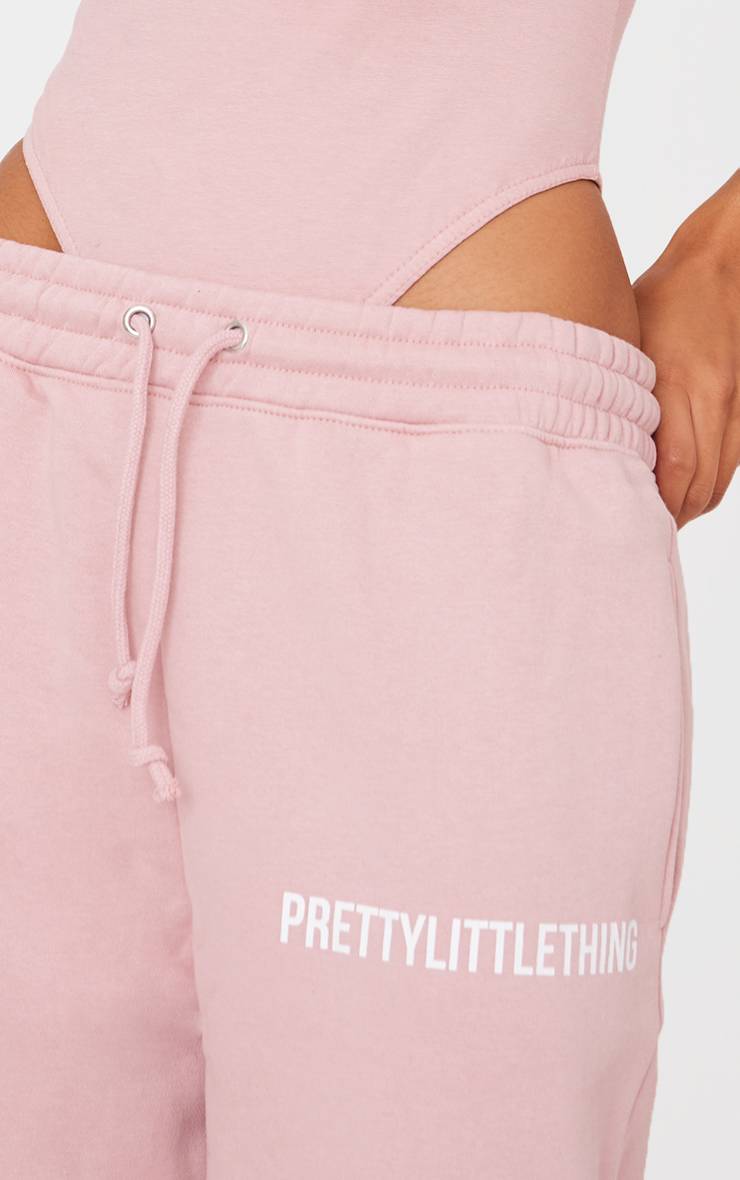 Rose Clair Prettylittlething Joggers Taille Haute Avec Revers