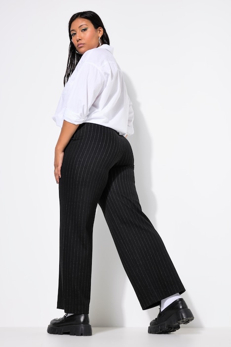 Hose, wide Legs, High Waist, Jersey, Streifen