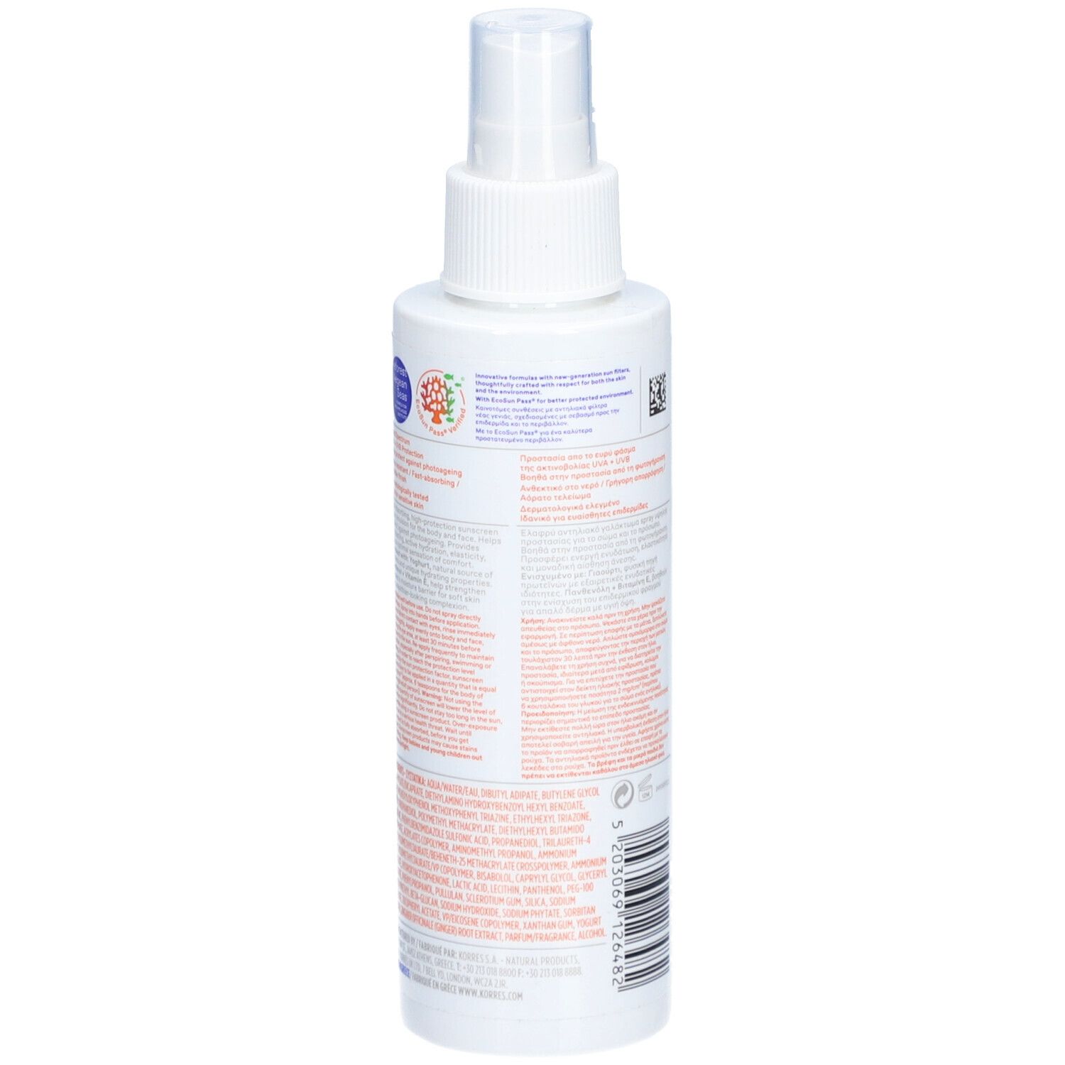 KORRES Yoghurt Sonnenschutz Sprüh-Emulsion für Gesicht & Körper SPF50