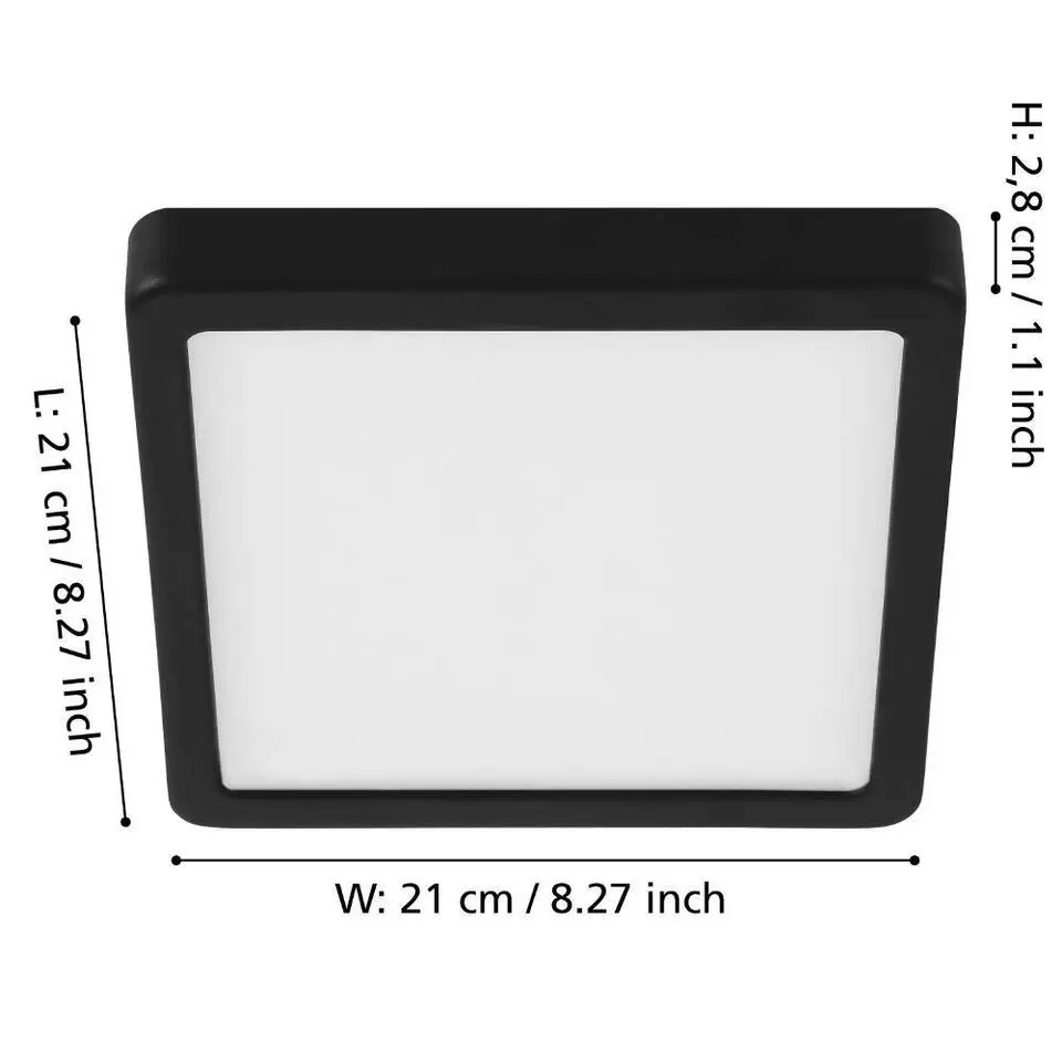 EGLO Fueva 5 Plafonnière - LED - 21 cm - Zwart