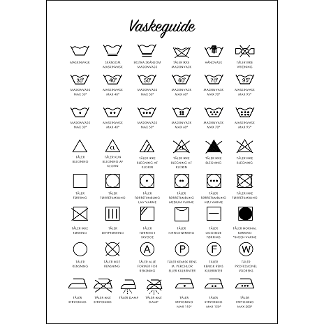 Vaskeguide - 50x70 cm