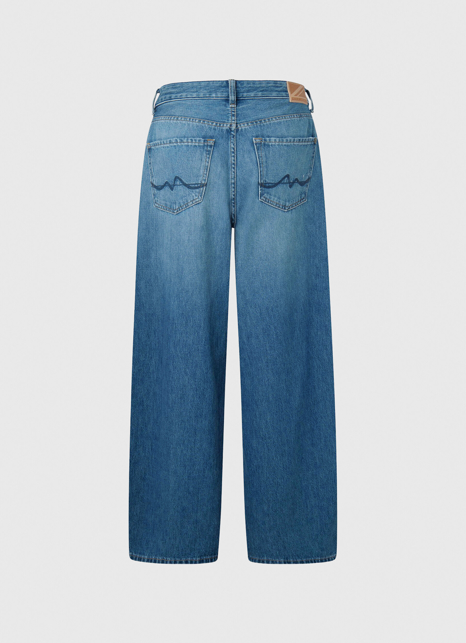 Calça jeans JAIMY de cintura alta e modelagem ampla - jeans