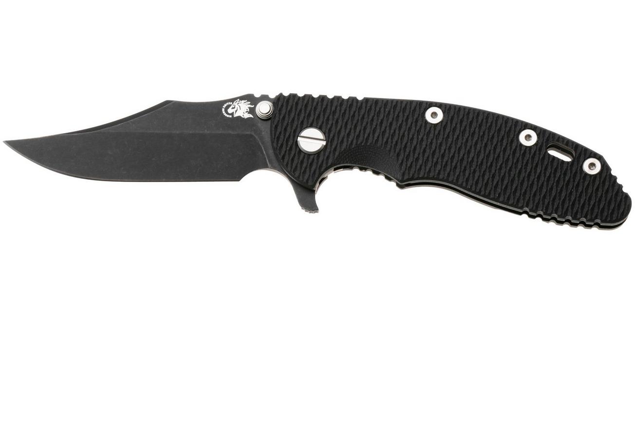 Rick Hinderer XM-18 3.5, Battle Black CPM MagnaCut Bowie, Black G10 zakmes