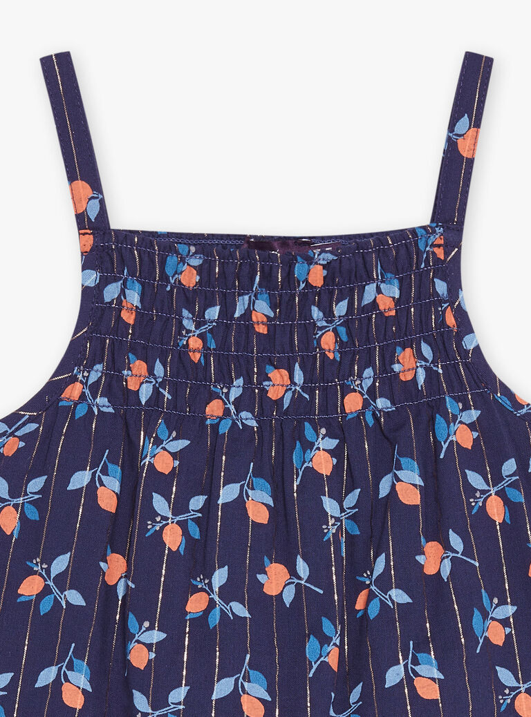 Combishort bleu marine à imprimé fleuri