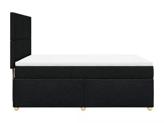 Sommier à lattes de lit avec matelas Noir 140x190 cm Tissu