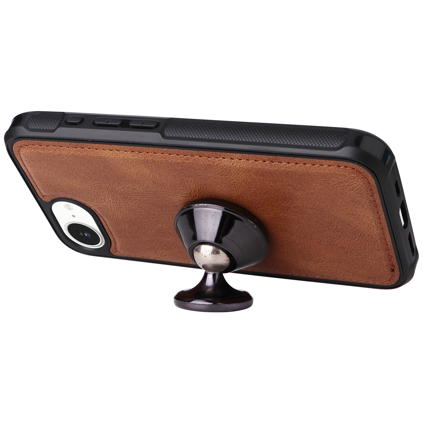 iPhone 16e Leder Wallet Etui Tasche mit 9 Kartenfächern   Münzfach - Braun
