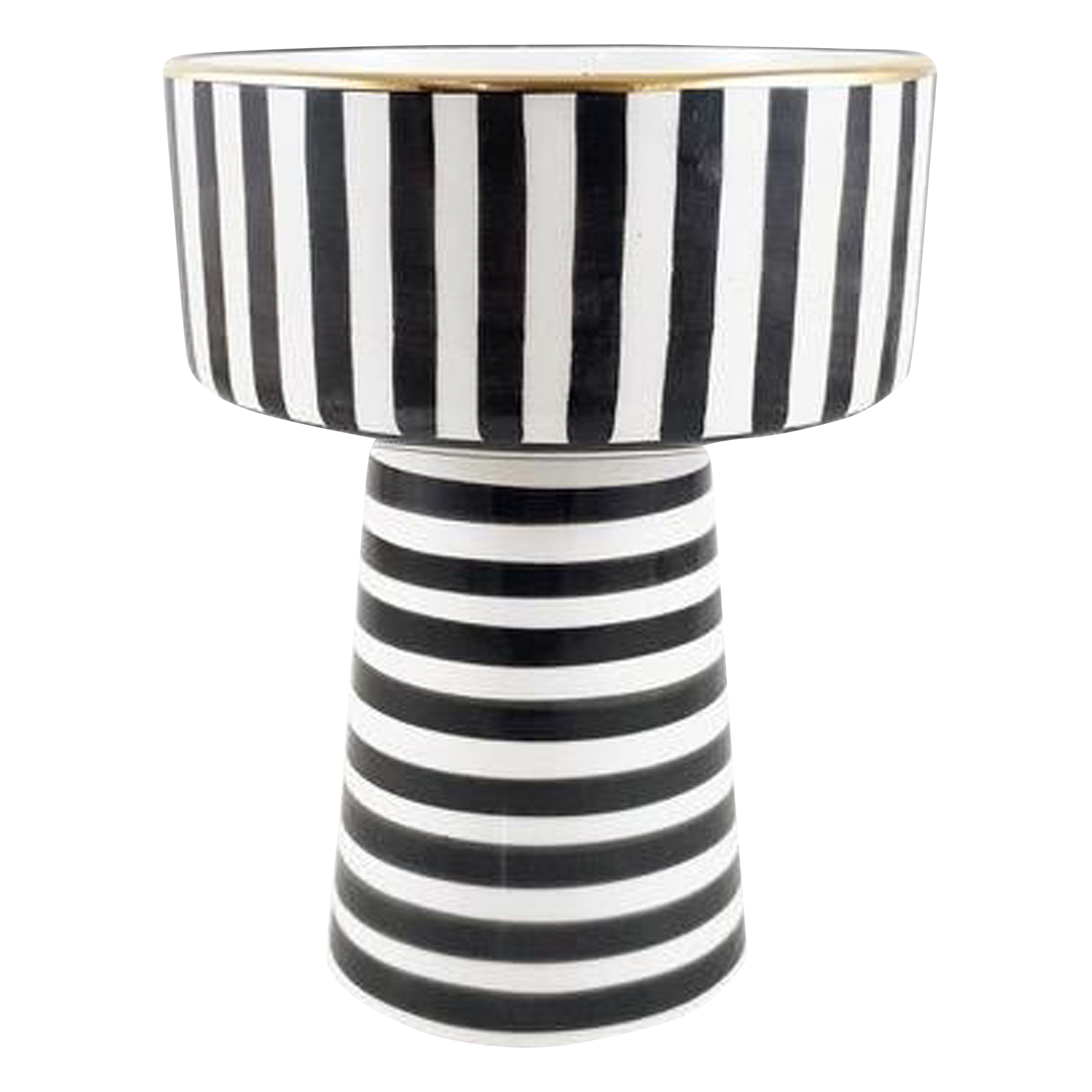 Coupe à fruits rayée en céramique | Noir