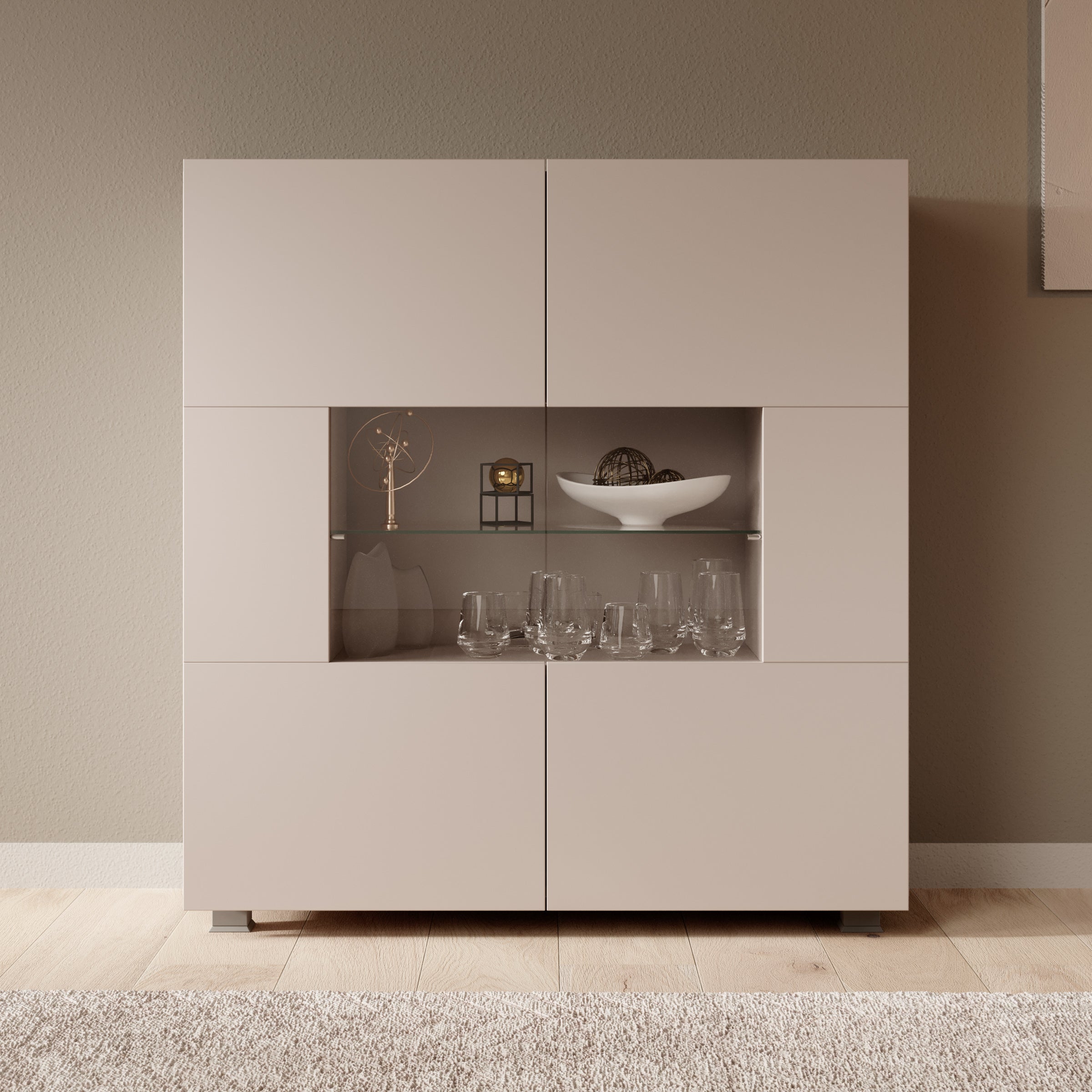 Meubella - Dressoir Calgary - Beige - 100 cm