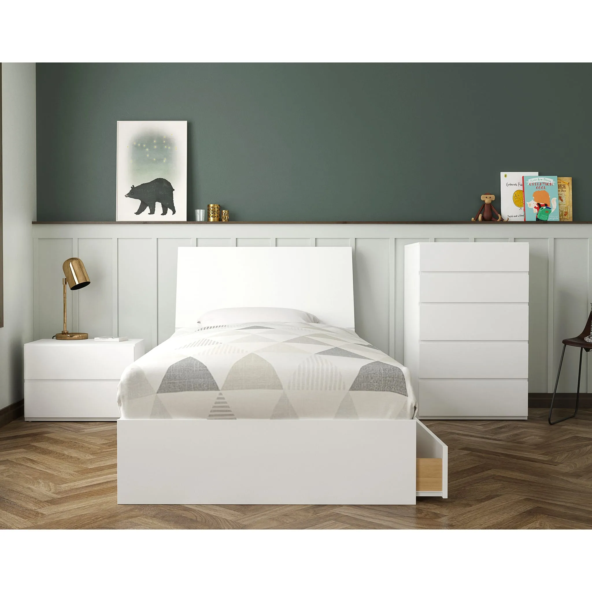 Nexera Bureau 5 Tiroirs Bali - Blanc