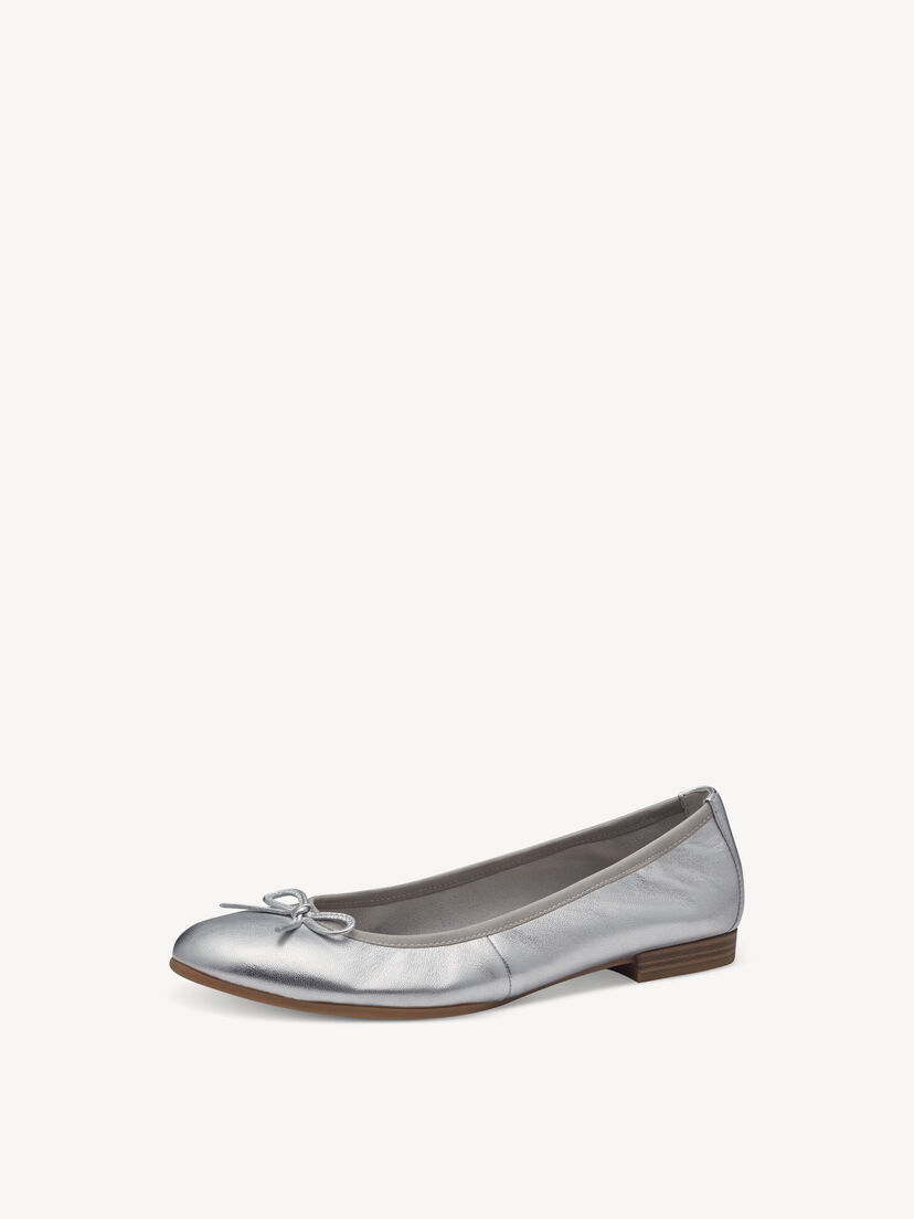 Leren Ballerina - zilver