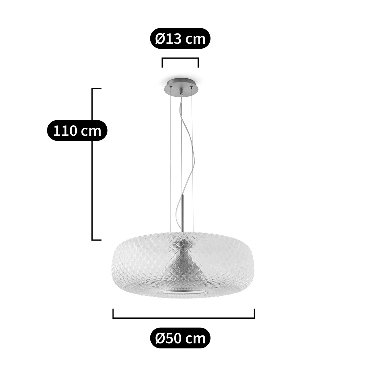 AM.PM<br>Luminária suspensa Ø50 cm, Mistinguett