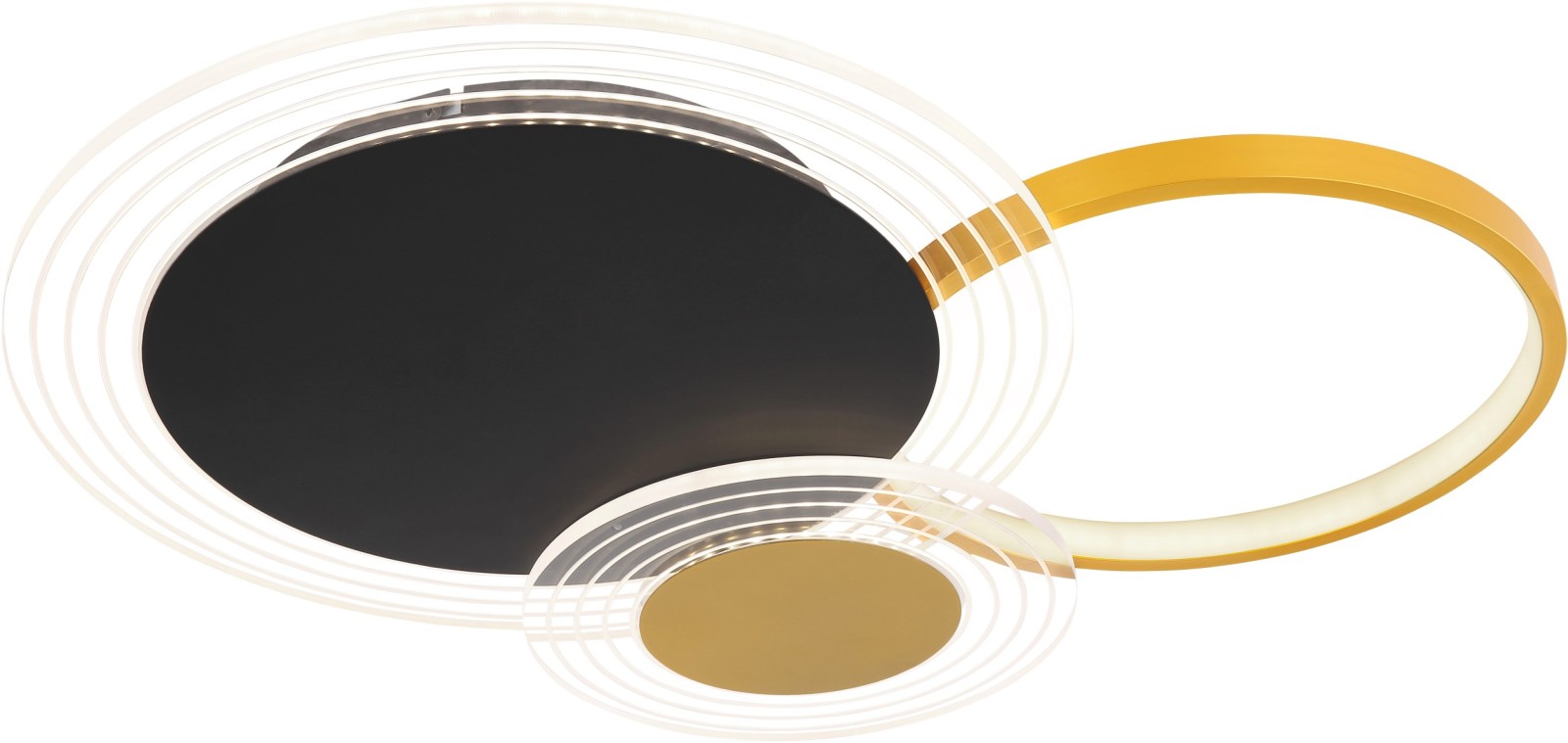 LED-Deckenleuchte - schwarz-gold - dimmbar