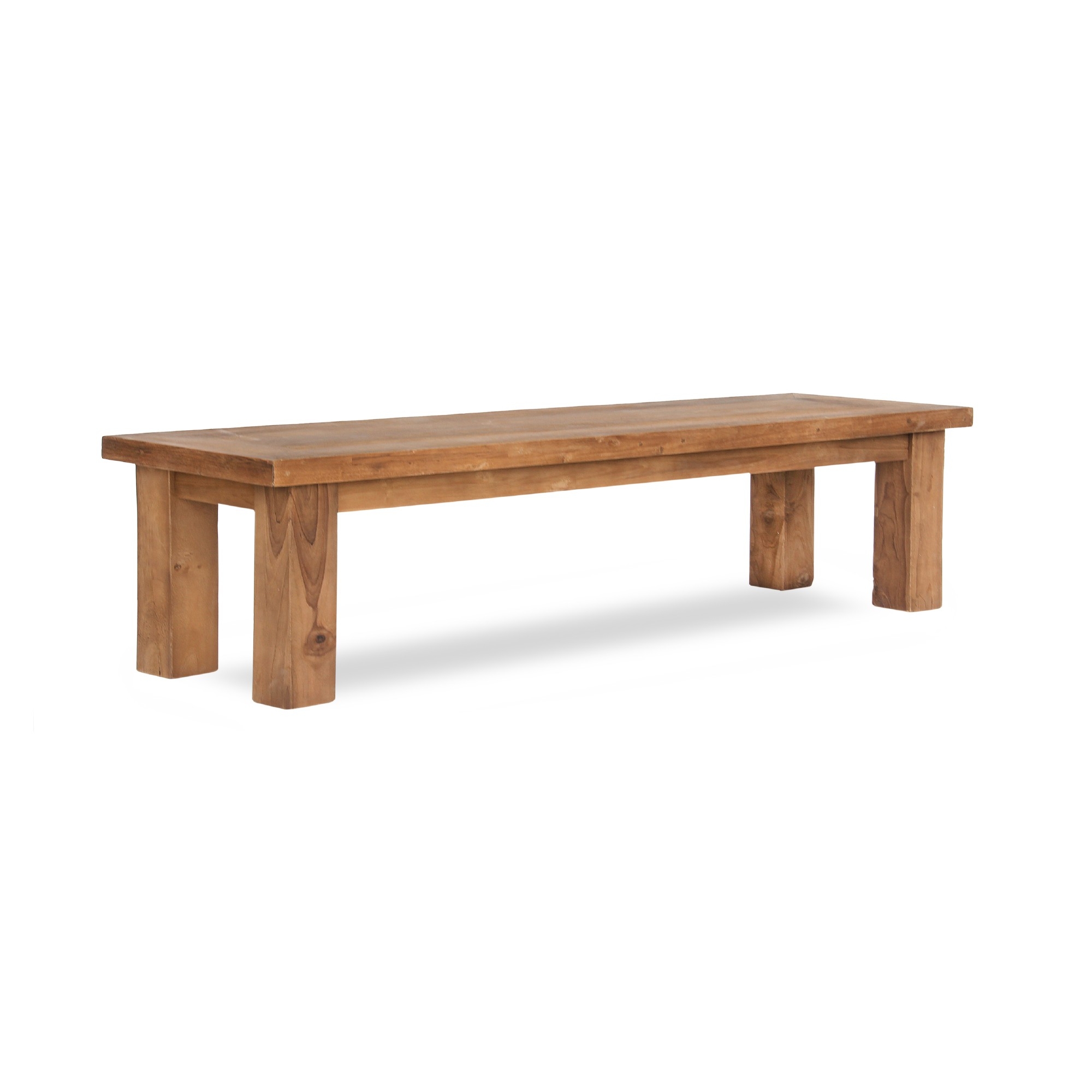 Holzbank aus recyceltem 'Teak', natur, L 140 cm, B 35 cm, H 47 cm von fischer's lagerhaus