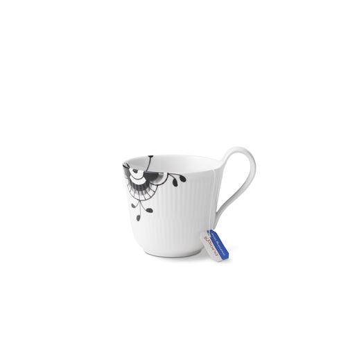 Royal Copenhagen Sort Mega Riflet Højhankskop, 33 cl
