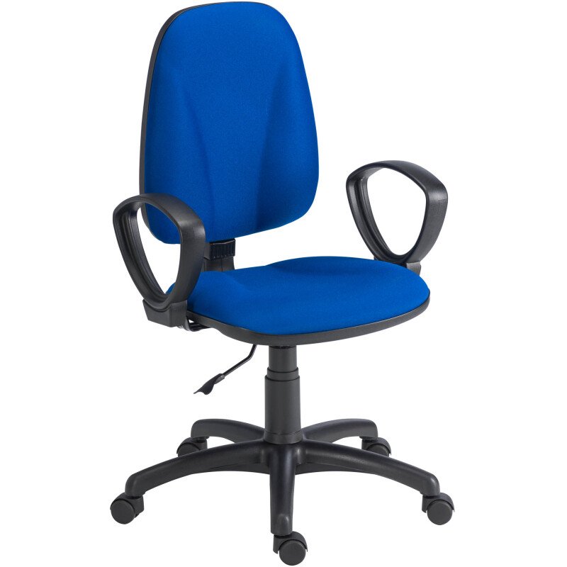 Chaise de bureau Twisty tissu Non feu M1 - avec ou sans accoudoirs - soutien lombaire - Mécanisme Contact permanent - Pieds noir