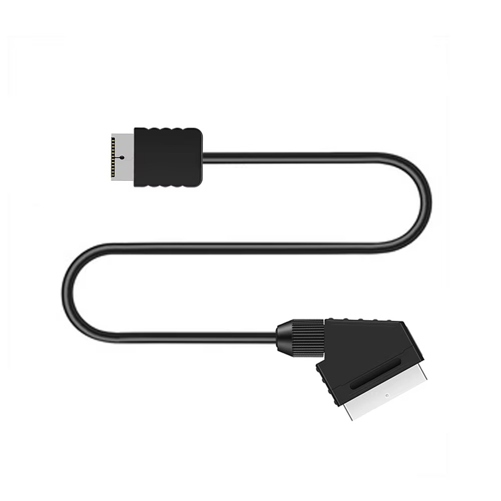 (1.8m) PS3 / PS2 / PS1 AV Scart Audio Video Kabel - Schwarz