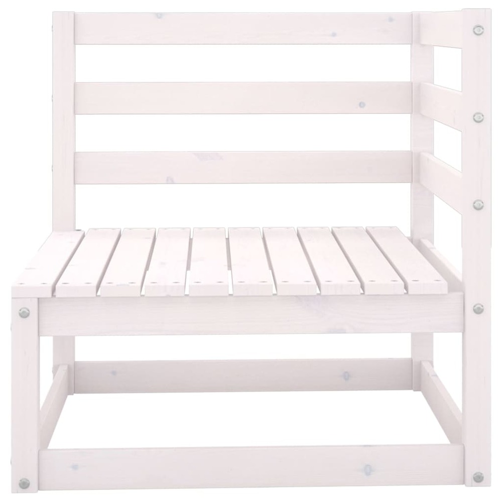 Salon de jardin meuble d'extérieur ensemble de mobilier 9 pièces blanc bois de pin massif