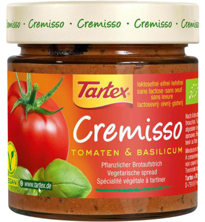 Tartex Cremisso Tomaat Basilicum Bio (180 gr)