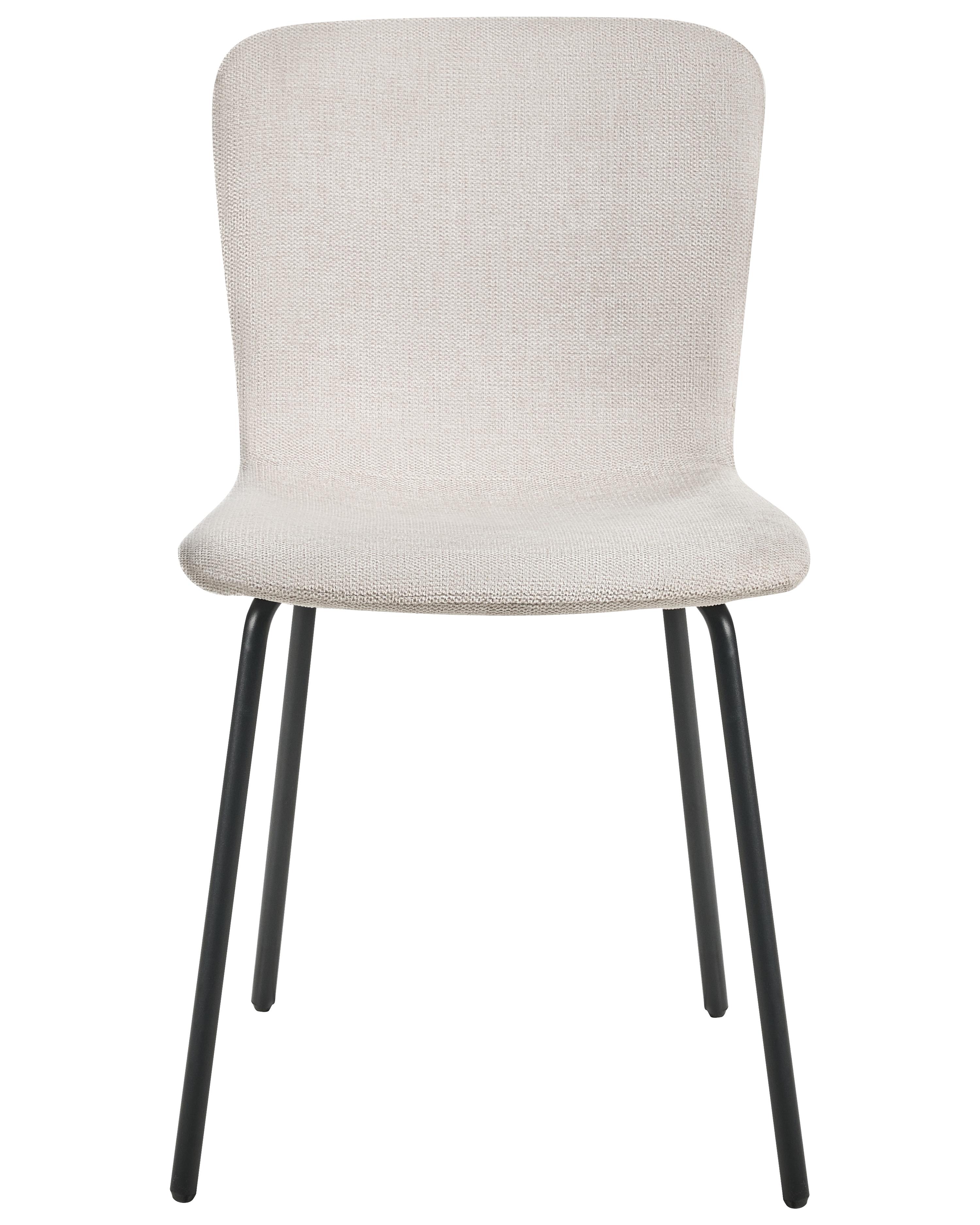 Set van 4 eetkamerstoelen CALDWELL Stof Lichtbeige
