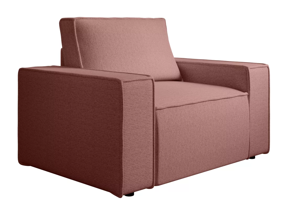 Fauteuil en tissu texturé terracotta AMELIA