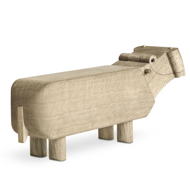 Kay Bojesen - Holz-Flusspferd, H 9 cm Buche grau